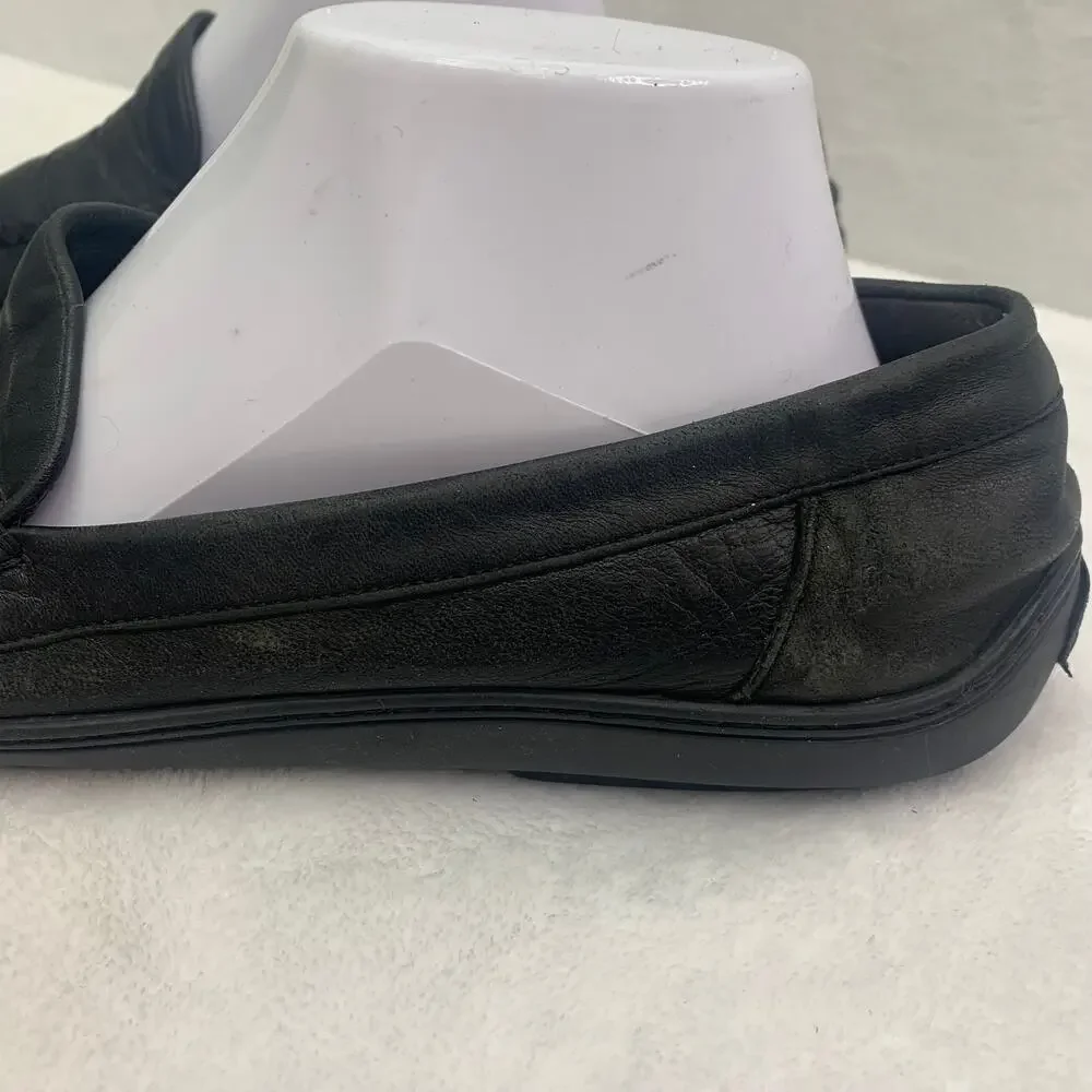 Bragano Mens 8.5 Loafers Black Leather Shoes Made In Italy Comfort Dress Penny